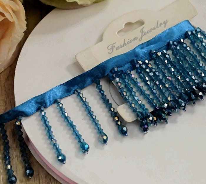 Op maat gemaakte kristallen kralenfranje: handgemaakte versiering, 10 meter