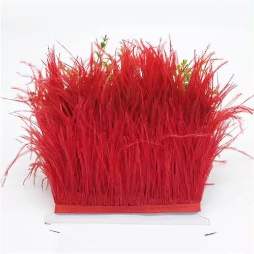 10 Meters 1 ply thick 4-6 Inches Wide Ostrich Feather Fringe,  77 Different Colors, Custom Colors