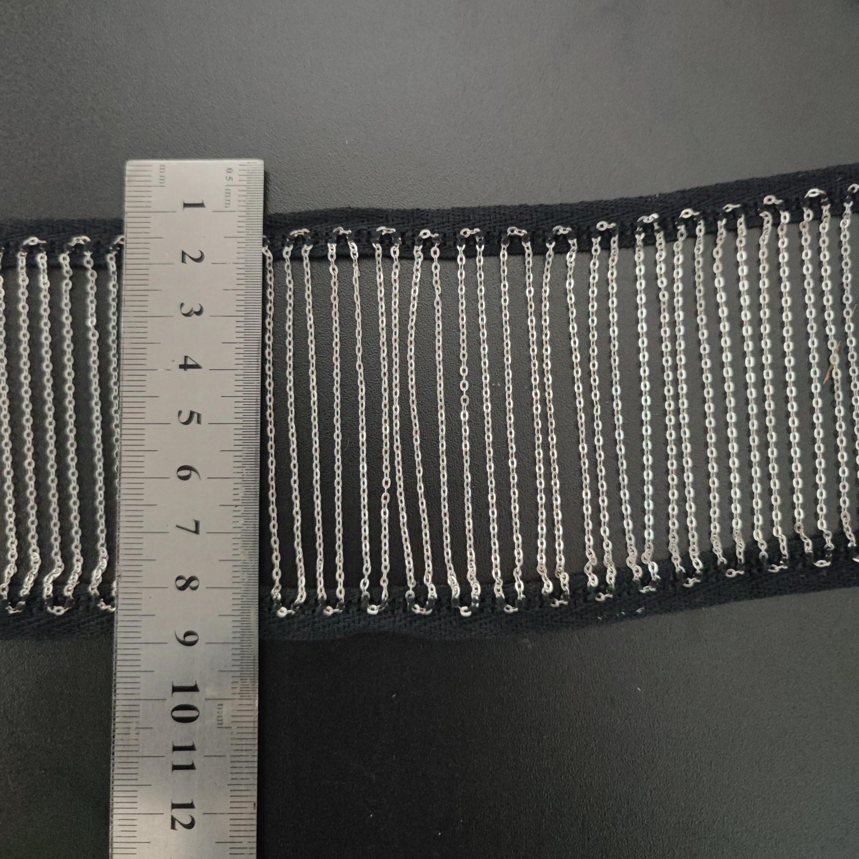 Chaîne à franges en cuivre double face de 90 cm de long et 8 cm de large, accessoires de mode