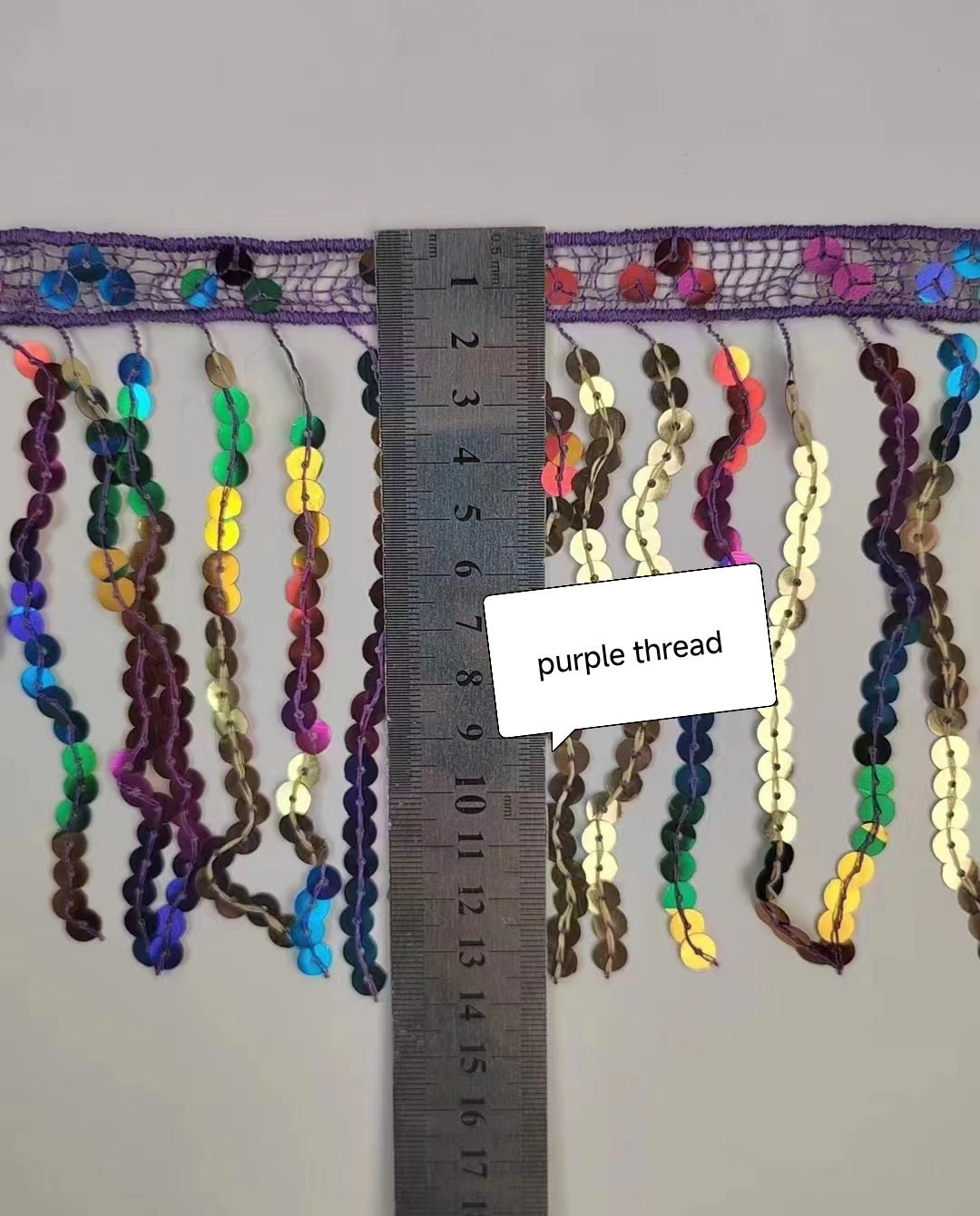 10yards 6inch wide Rainbow Sparkle Sequins Fringe, 10 different colors in