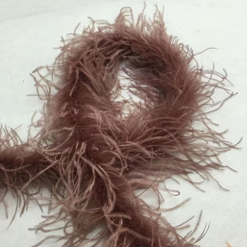2 meters Long 1 ply Ostrich Feather Boa, navy blue, gray, hot pink, black, white, burgundy, purple, turquoise, brown, green ostrich boa