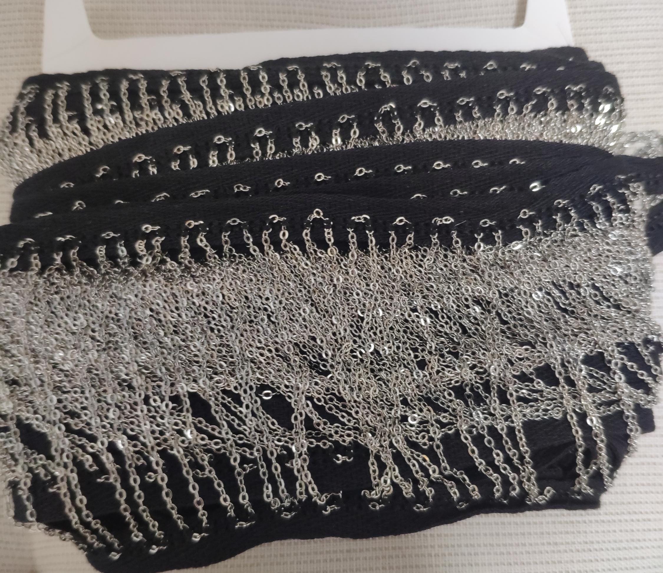 Chaîne à franges en cuivre double face de 90 cm de long et 8 cm de large, accessoires de mode