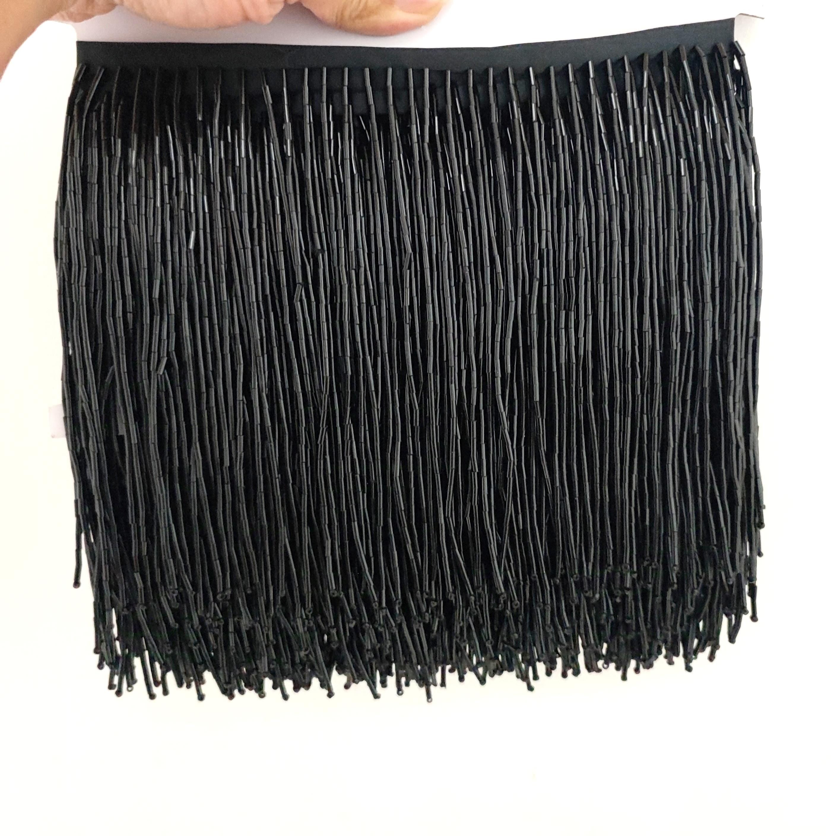 Frange perlée de 15 cm, couleurs personnalisées, garniture, au mètre