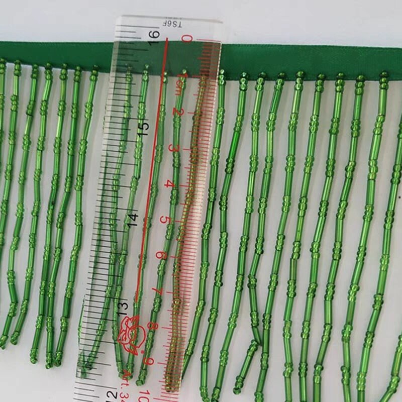 Handgemaakte kralenfranje van 10 cm breed, 10 cm breed, zilver, goud, rood, roze, blauw, zwart, groen, grijs, felroze, wit, kralenfranje voor lampenkap