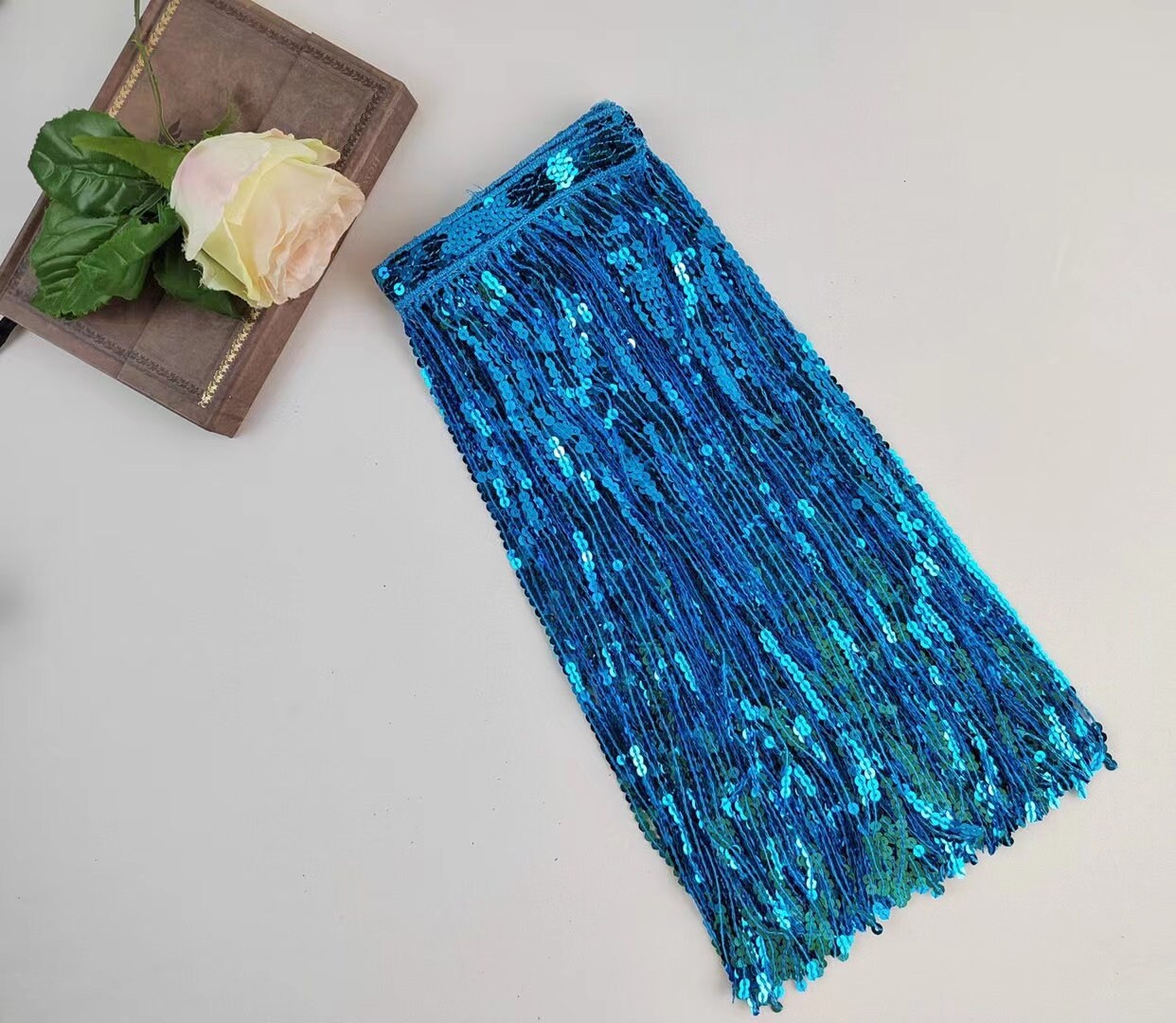 10 Yards Washable 18 inches wide sequins fringe, Dress Outfit Homedecor Sparkle Sequins Fringe, 100 different colors, custom make Colors