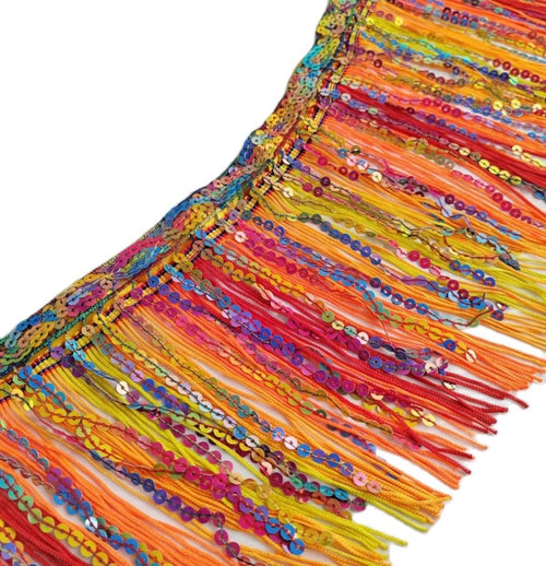 10 yards 12 inch Wide  Sequins fringe Combined with Polyster Fringe, Dress Costume Handbag Boots Lampshade Curtain Fringe, 8 Colors