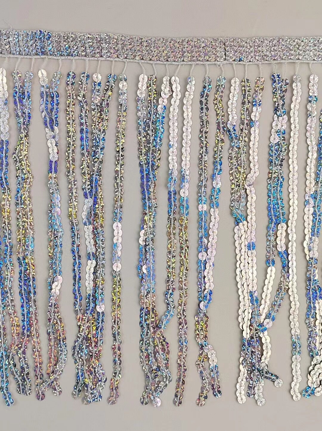Bordure à franges de sequins de 9 mètres (10 yards) : bande tressée de 30 cm (12 pouces) de large