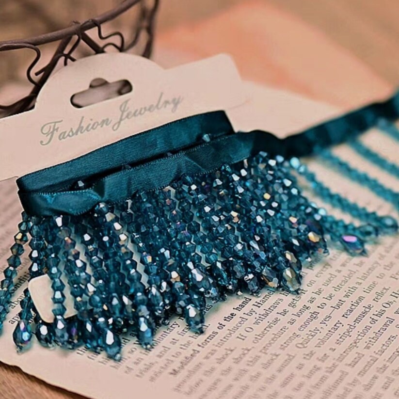 Frange de perles de cristal personnalisée : garniture faite à la main, 10 yards