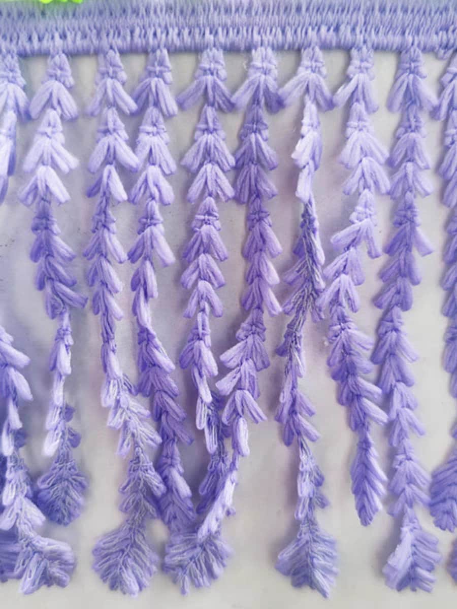 5 yards 9cm Wide Cotton leaf Fringe, blue, green, violet, dress fringe lace fringe DIY sewing supplies
