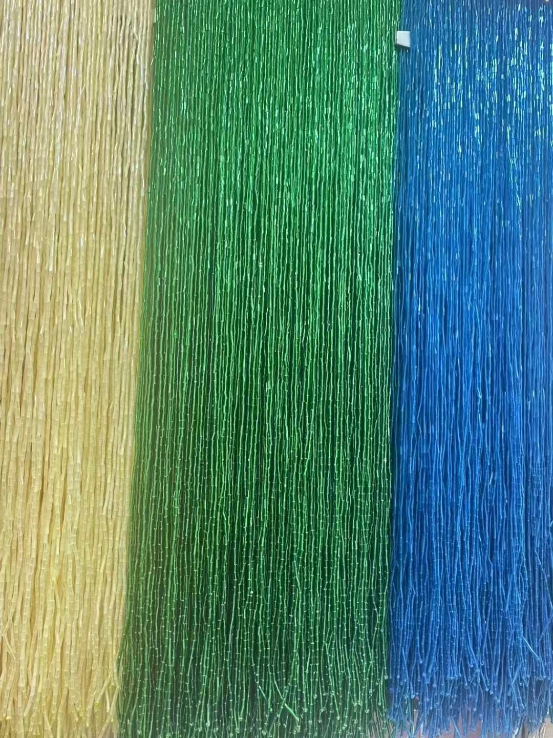 Glanzende handgemaakte kralenfranje, geschikt voor haute couture, jurken, gordijnen en achtergronden, 50 cm breed, 2,75 meter