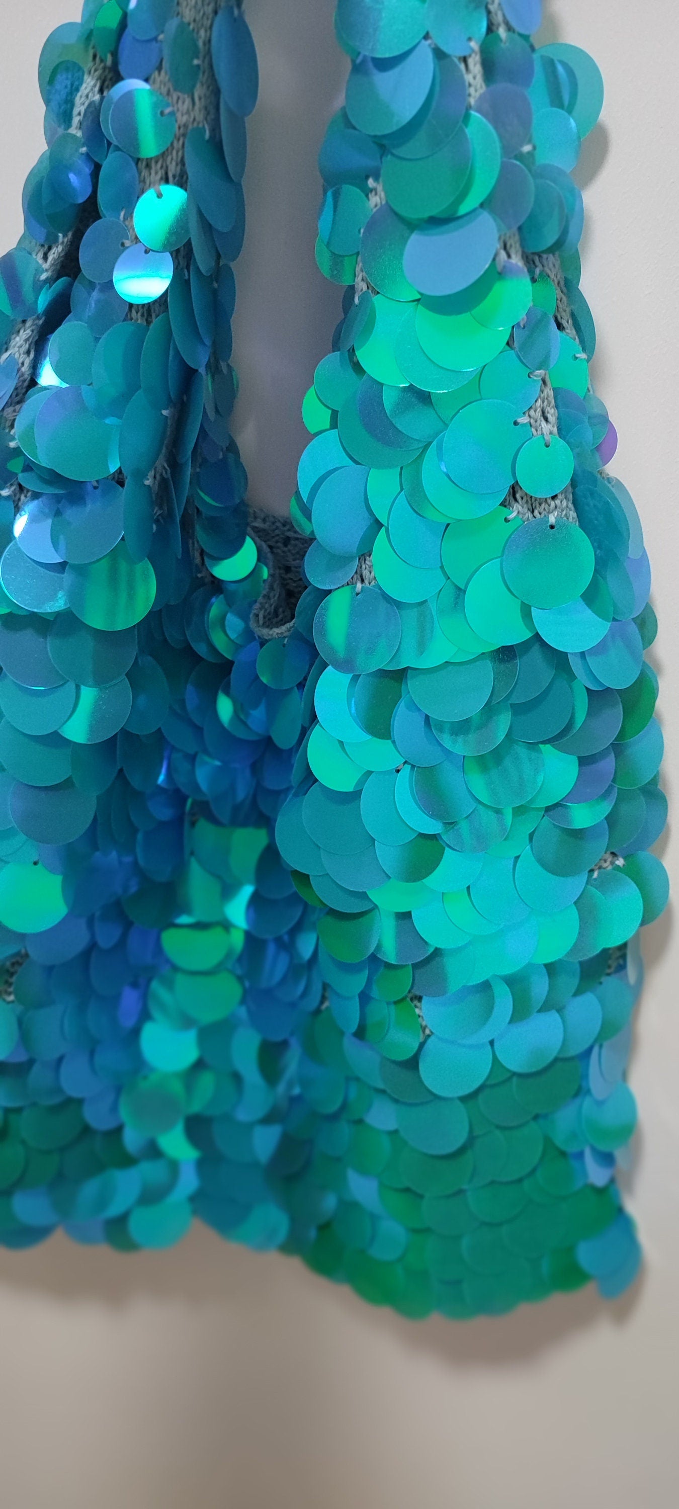 Sparkly Sequin Tote Bag,  Hand Stitched Sequins Bag, Gift For Sequins Lovers, Custom make colors