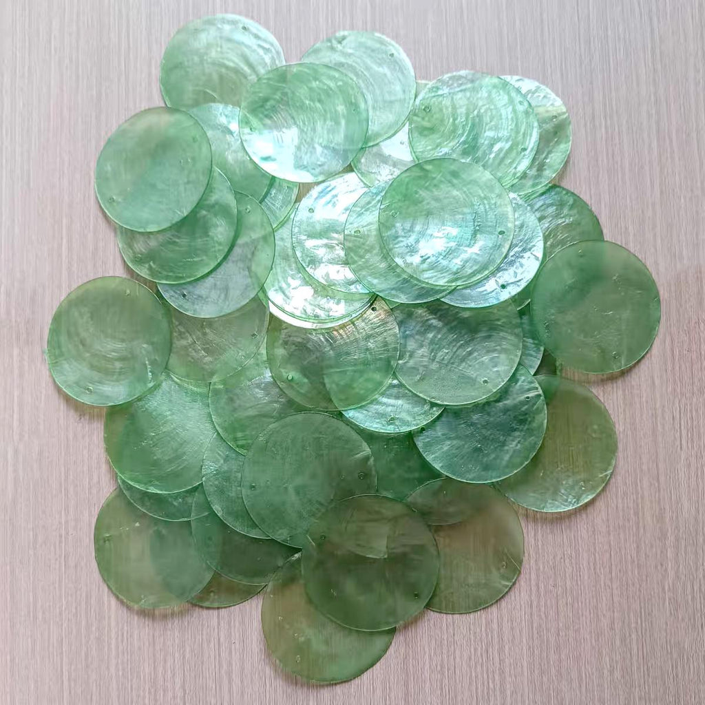 50 stuks natuurlijke parelmoer schelpschijven (40 mm)