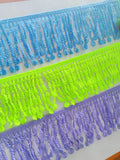 5 yards 9cm Wide Cotton leaf Fringe, blue, green, violet, dress fringe lace fringe DIY sewing supplies