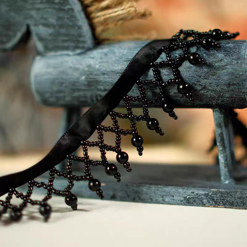 Franges perlées faites main (90 cm de long, 3,5 cm de large) pour robes de mariée, vêtements de danse et costumes. Fournitures de couture DIY.