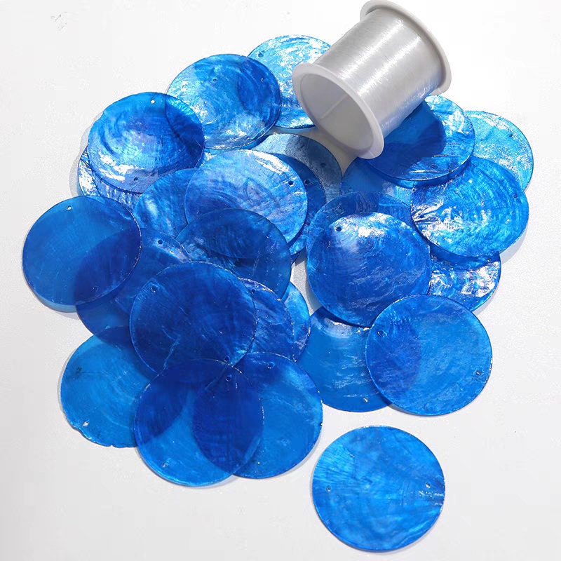 50pcs Natural Mother of Pearl Shell Discs - 50mm