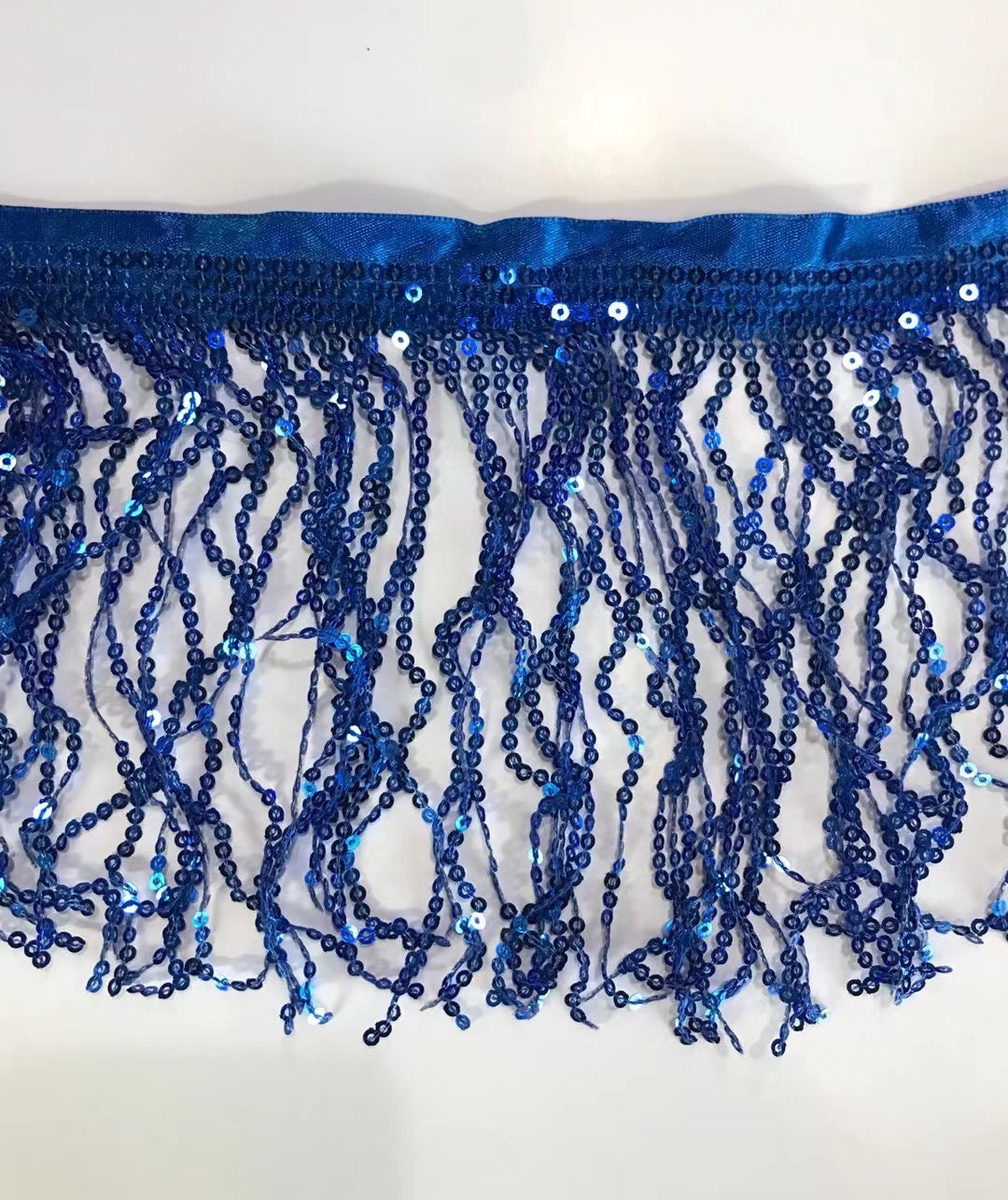 10 Yards 6 inch Wide Satin Ribbon Band Sequins Fringe, Dress Costume Lampshade Curtain Handbag Fashion Sequins Fringe, 36 Different Colors