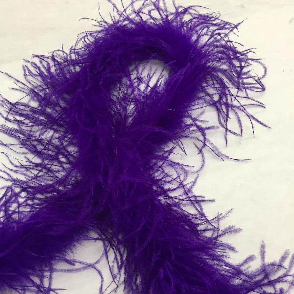 2 meters Long 1 ply Ostrich Feather Boa, navy blue, gray, hot pink, black, white, burgundy, purple, turquoise, brown, green ostrich boa