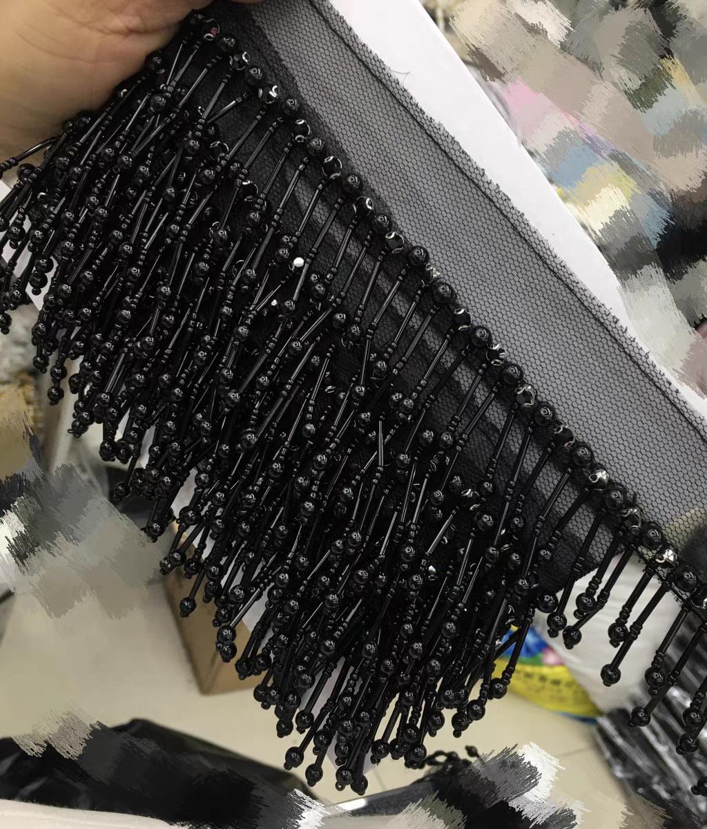 Parel- en strassfranje: goud, roze, wit en meer (90 cm lang)