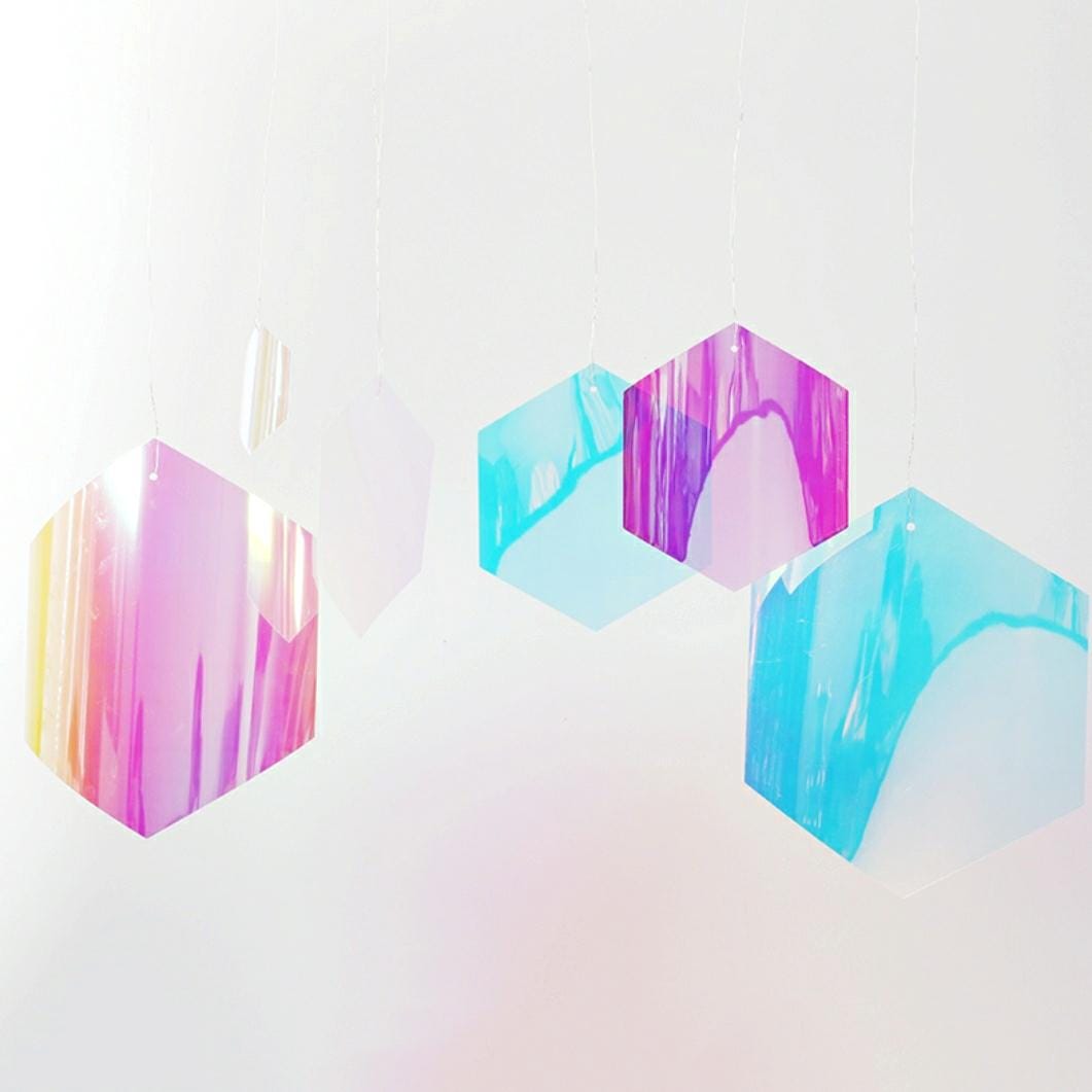 50 paillettes hexagonales effet miroir géantes - Fond à faire soi-même (20 cm)