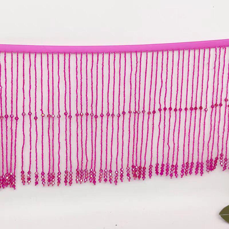 Kristallen en kralenfranje: 15 cm lange kralenversiering, 30 kleuren