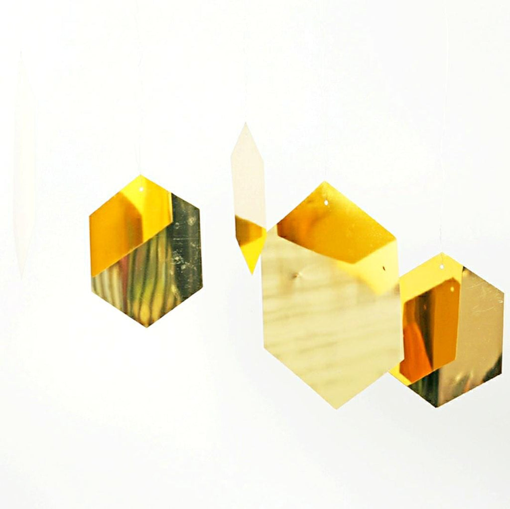 50 stuks enorme spiegelende zeshoekige pailletten - DIY achtergrond (20 cm)