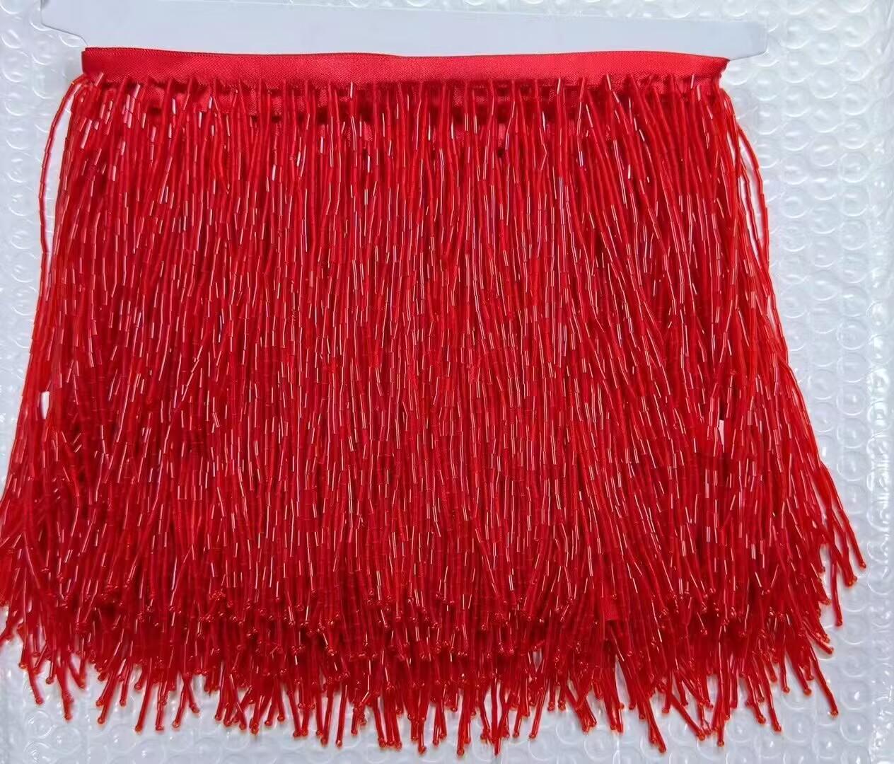 Franjeband van kraaltjes, in aangepaste kleuren, 15 cm breed, 9,3 meter lang