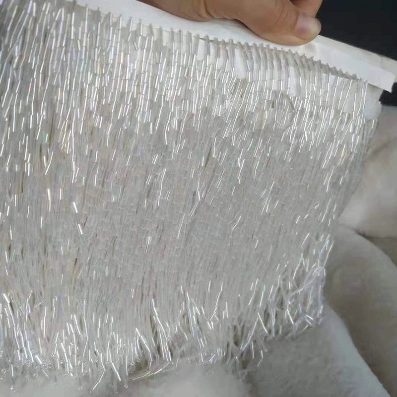 Franjeband van kraaltjes, in aangepaste kleuren, 15 cm breed, 9,3 meter lang