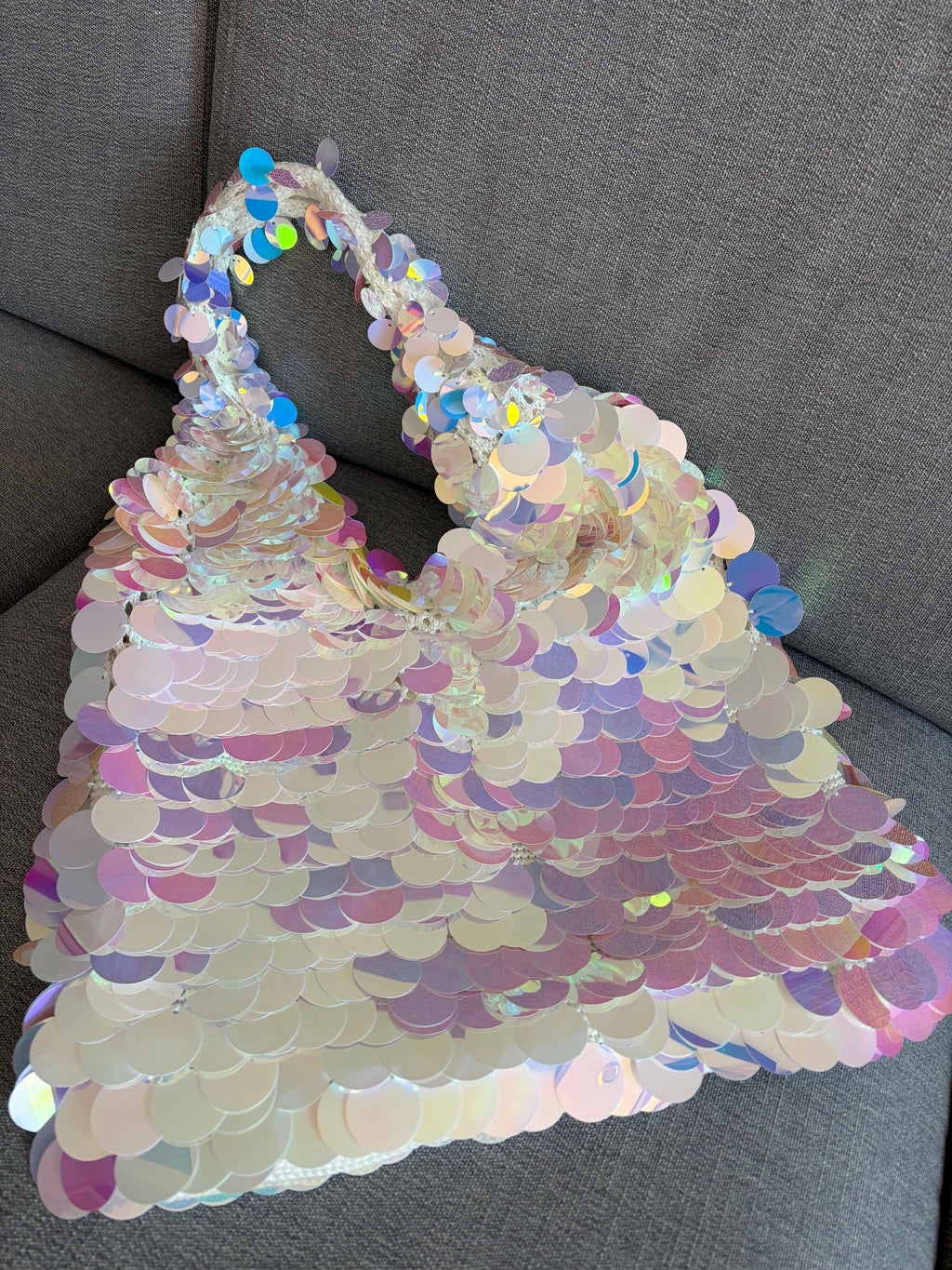 Sparkly Sequin Tote Bag,  Hand Stitched Sequins Bag, Gift For Sequins Lovers, Custom make colors