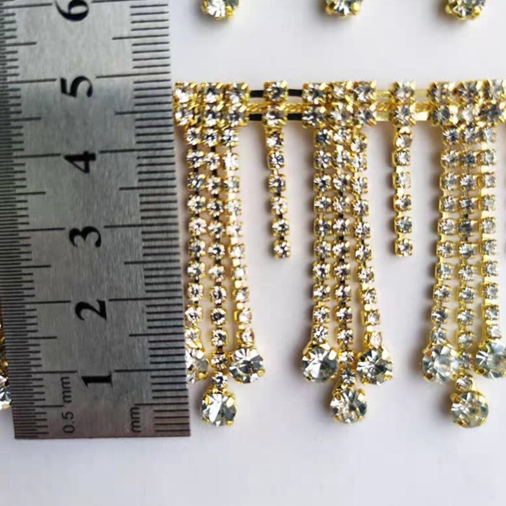 Frange à cocktail en strass faite main, garniture de chaîne à faire soi-même (91 cm de long)