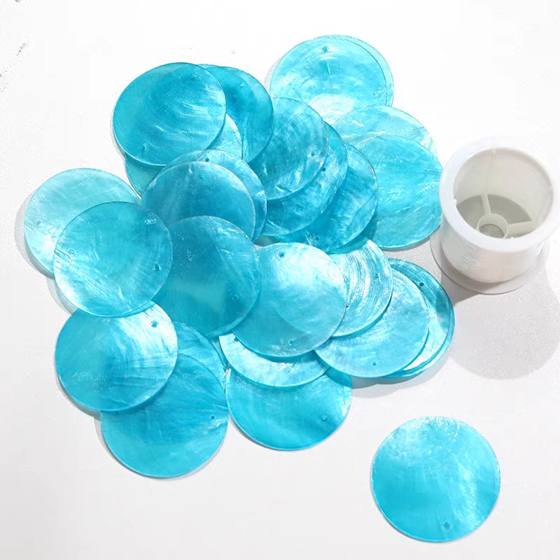 50pcs Natural Mother of Pearl Shell Discs - 50mm
