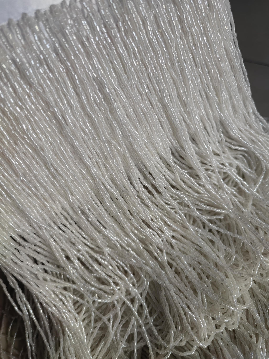 Shimmer Handmade  Bead Fringe, Couture, Dress, Curtain, Backdrop Fringe,  20 inches Wide, 3 Yards