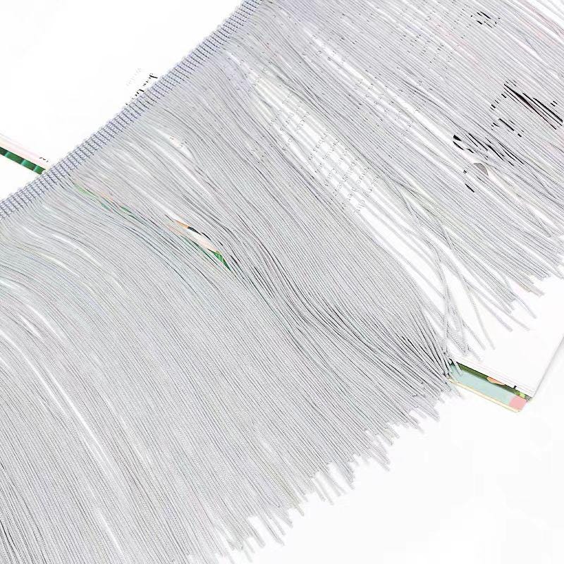 Frange en chaînette de nylon de 20 cm : rouge, marine, marron, rose vif - 9 mètres