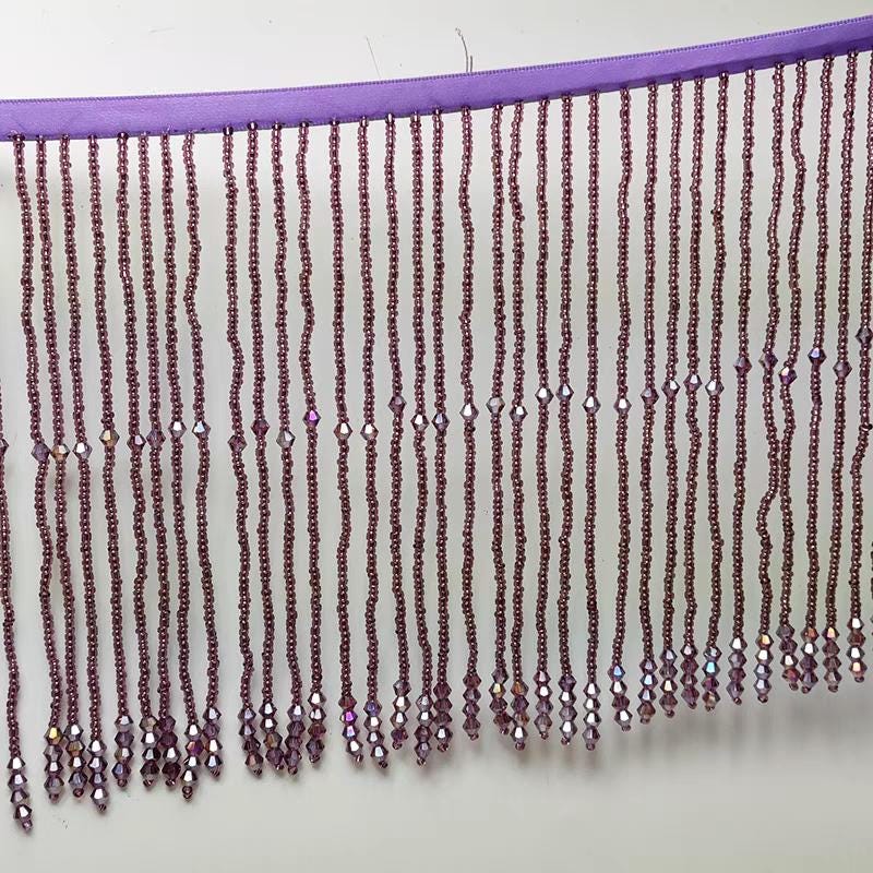 Kristallen en kralenfranje: 15 cm lange kralenversiering, 30 kleuren