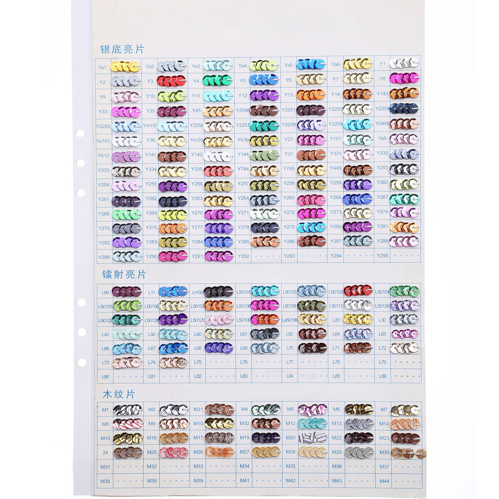 100 stuks 150 mm grote, platte, ronde pailletten (Round Disc Paillettes), 600 verschillende kleuren om uit te kiezen (raadpleeg onze kleurentabel).