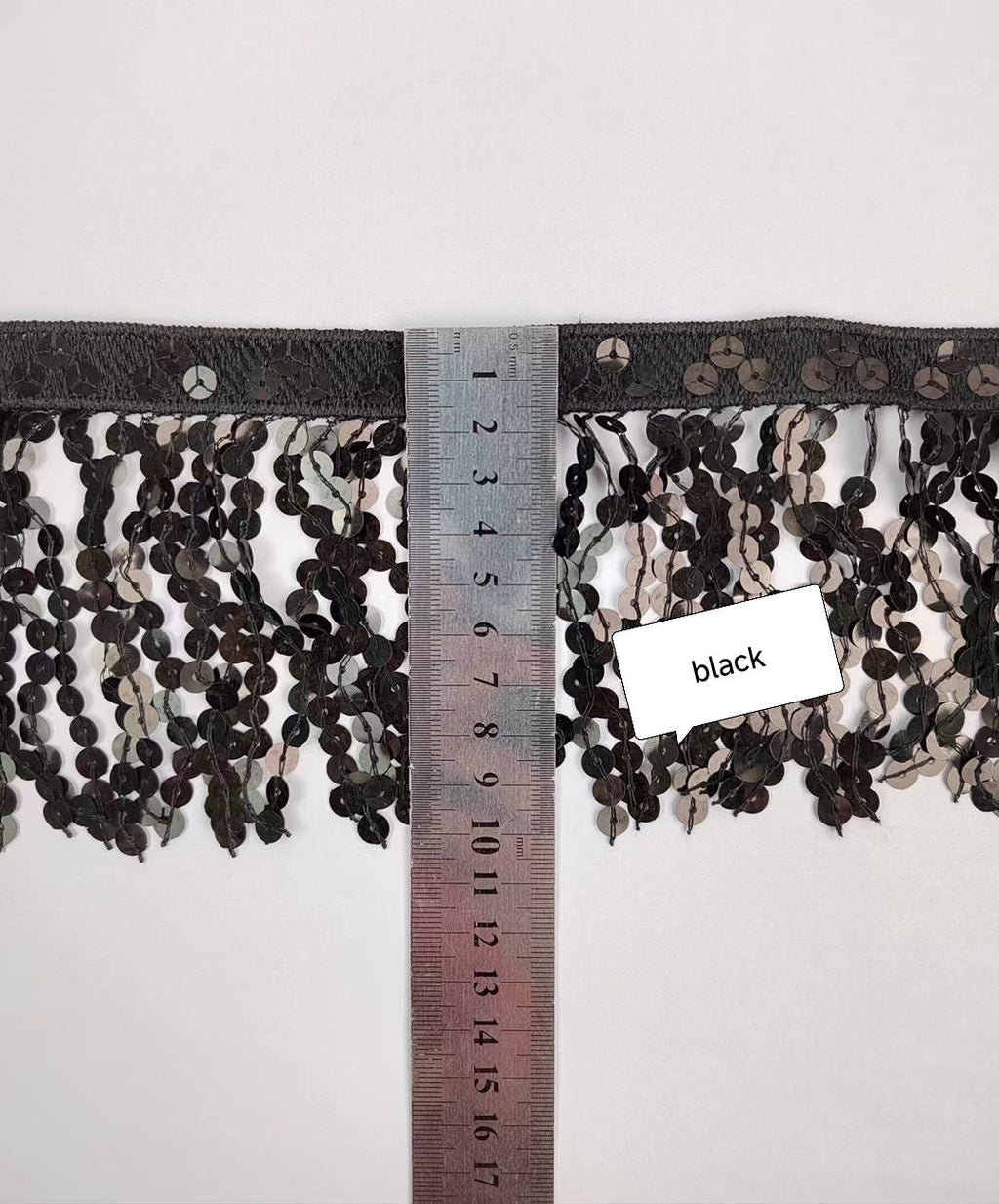 10 yards (ca. 9,4 cm) brede, dikke paillettenfranjes voor laarzen, paillettenkwastjes, glinsterende franjes, verkrijgbaar in verschillende kleuren, op maat gemaakte kleuren in kleine hoeveelheden.