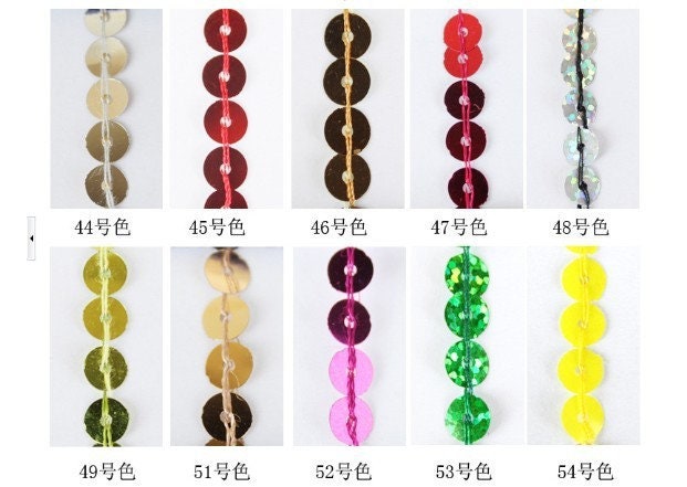 10 yards Sparkle 24 inch Wide  Sequins Fringe, Dress Costume Handbag Boots Curtain Sequins Fringe, 54 different colors, Custom Make Colors