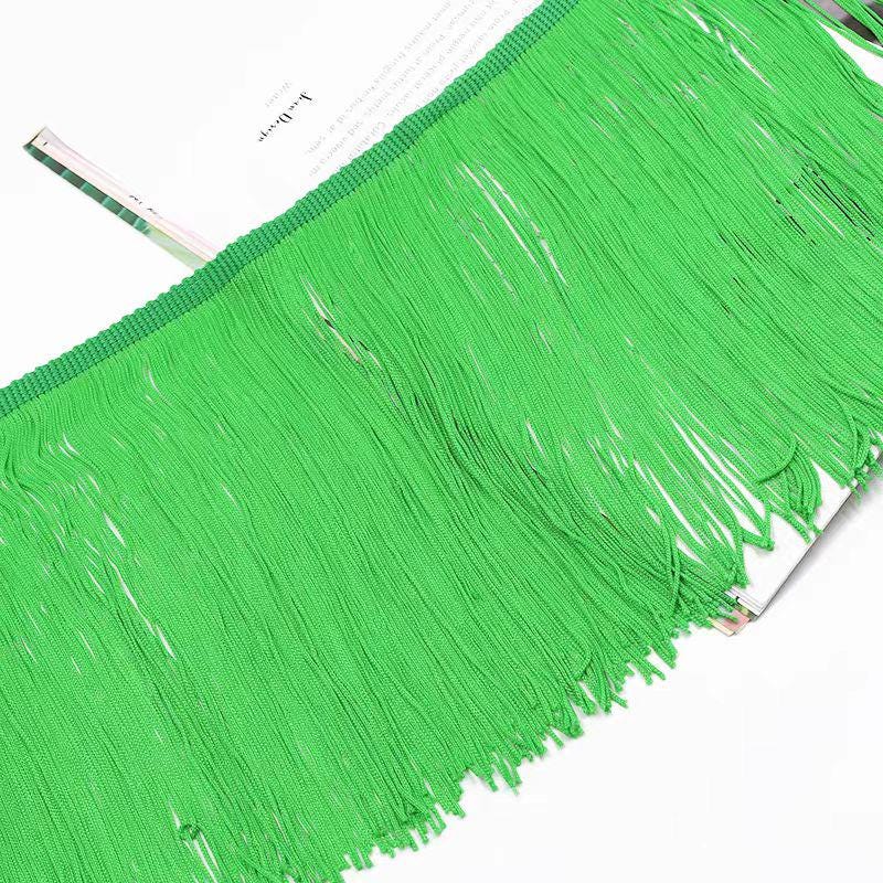 Frange en chaînette de nylon de 20 cm : rouge, marine, marron, rose vif - 9 mètres