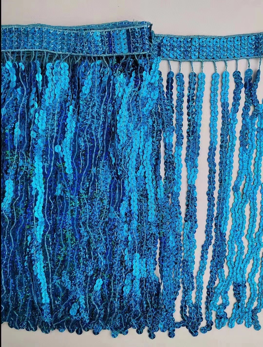 10 Yards Sequin Fringe Trim: 12 Inch Wide Braid Band