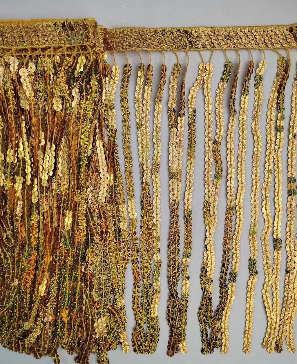 Bordure à franges de sequins de 9 mètres (10 yards) : bande tressée de 30 cm (12 pouces) de large