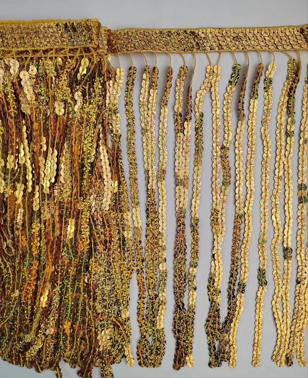 Bordure à franges de sequins de 9 mètres (10 yards) : bande tressée de 30 cm (12 pouces) de large