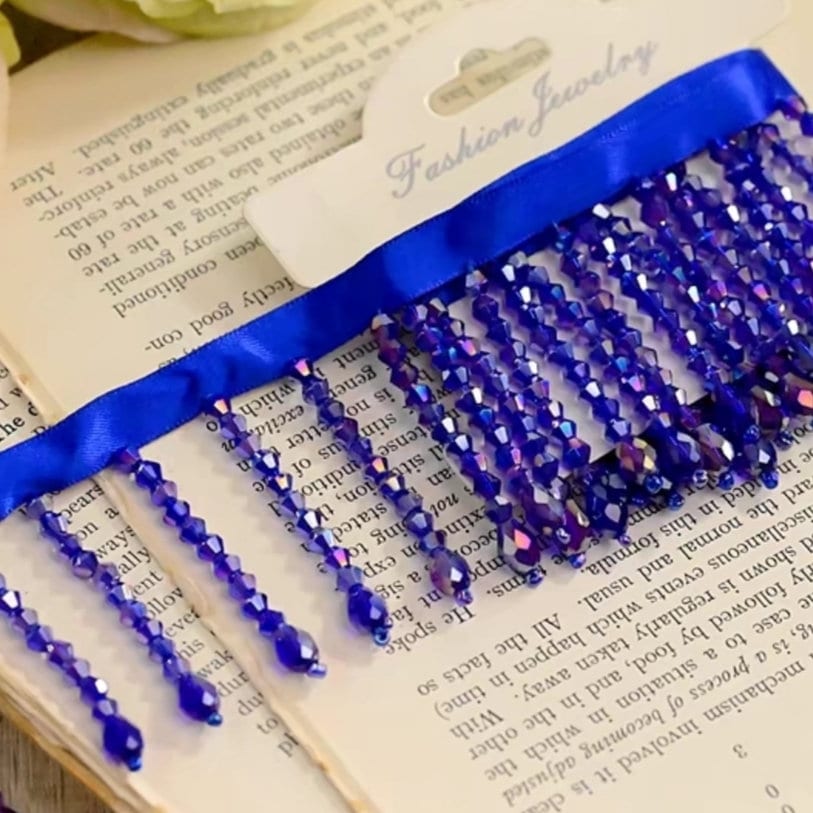 Frange de perles de cristal personnalisée : garniture faite à la main, 10 yards