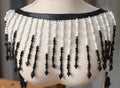 Handmade Black & White Beaded Fringe: Lampshade, Dress, Costume Trim