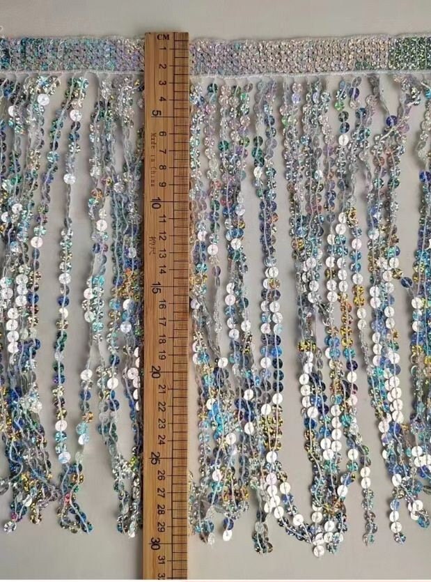 10 yards very  thick 12inch wide sequins fringe, more than 40 colors for your choice