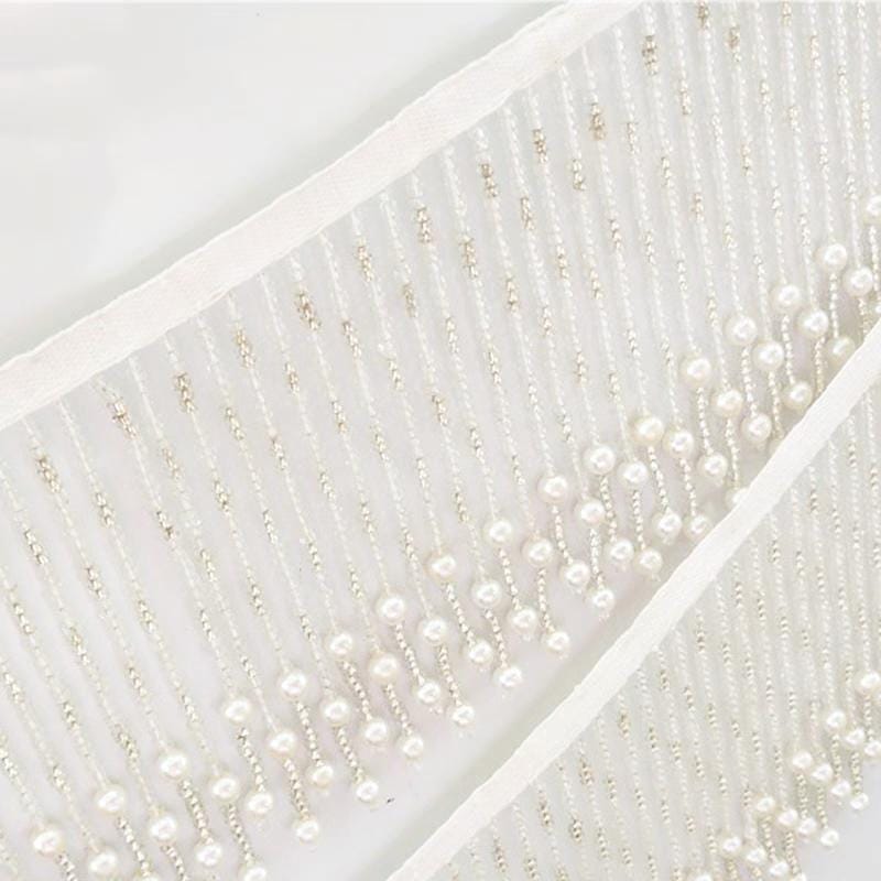 Pompon à franges en perles de verre de 11 cm de large, perles argentées, roses, rouges, noires, bleues et vertes, pour abat-jour, robe ou costume.