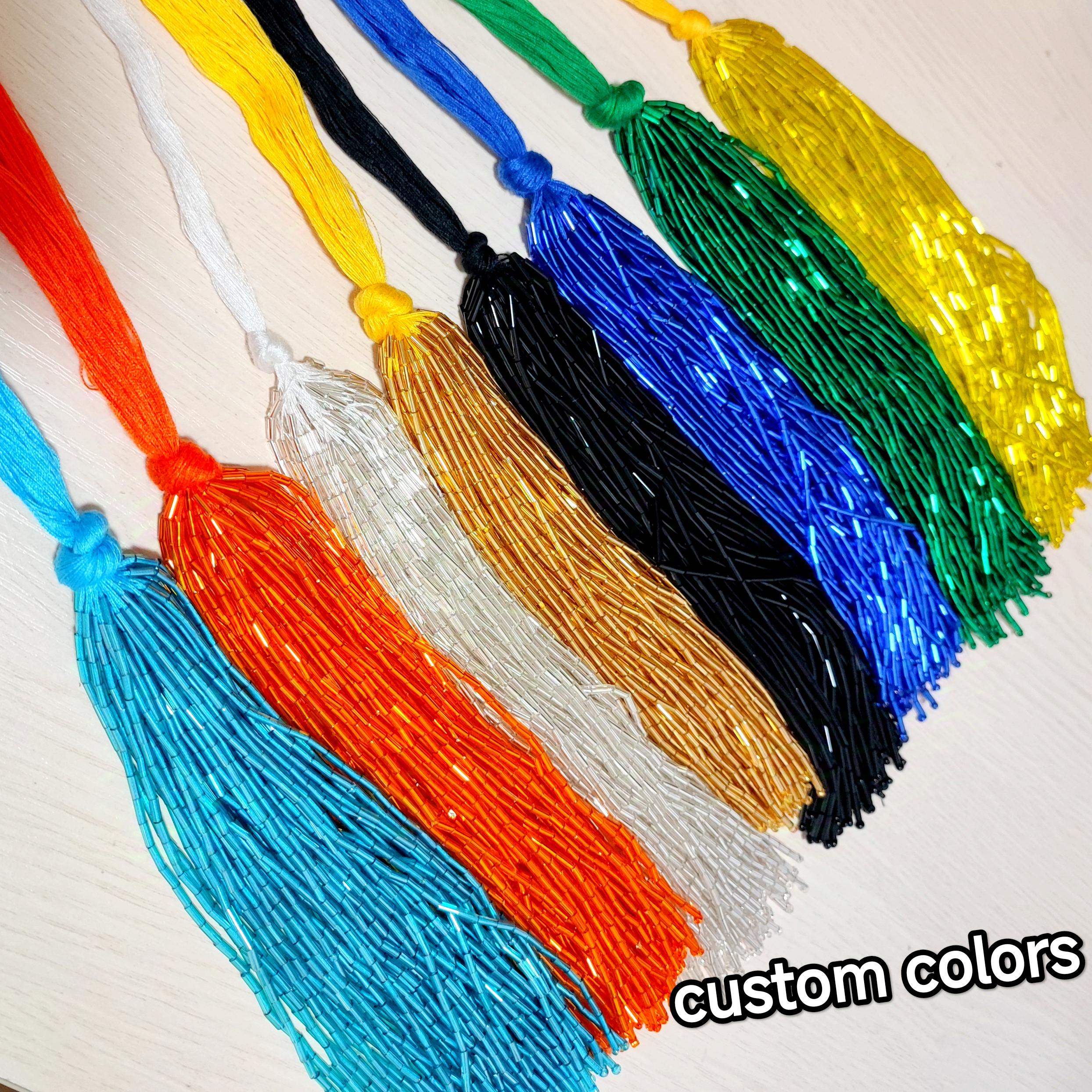 Kleine hoeveelheden op maat gemaakte individuele kralenfranjes, alle kleuren en maten. De minimale bestelhoeveelheid (MOQ) is afhankelijk van de maat.